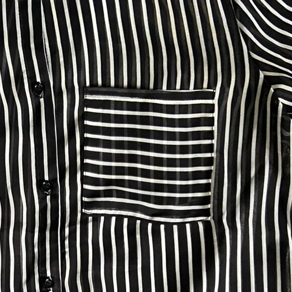 Candy Couture (Size L) Shear Striped Blouse - Picture 2 of 6